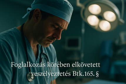 Foglalkozas koreben elkovetett veszelyeztetes Btk 165 3