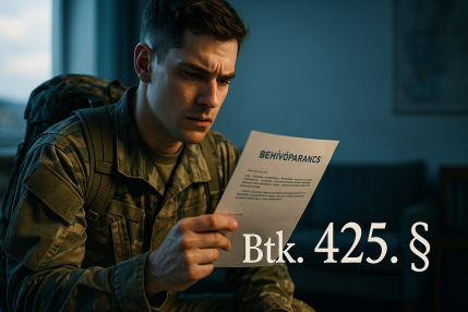 Bevonulasi kotelezettseg megszegese Btk 425 2